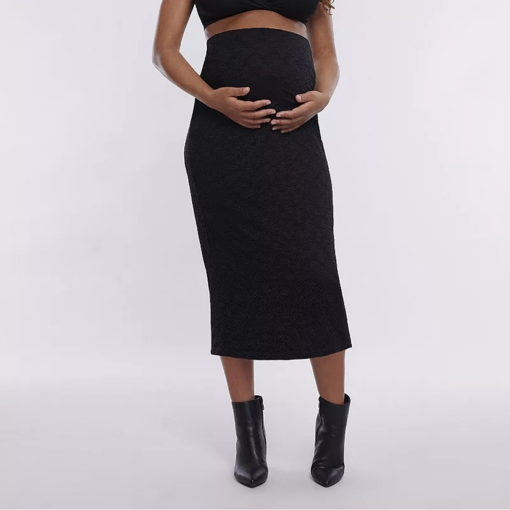 Black Lace Maxi Maternity Skirt